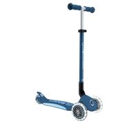 Globber - Primo Foldable Plus Lights - Monopattino a 3 ruote per bambini dai 3 ai 9 anni, blu scuro