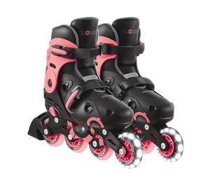 Globber - Rulli GO•Skates - Rulli scalabili e regolabili - Taglia M/L dal 34 al 37, nero e rosa