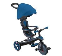 Globber - Triciclo Explorer 4 in 1 - Triciclo evolutivo e drenante per bambini dai 10 mesi ai 5 anni - Versione 2 - Blu marino