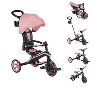 Globber - Triciclo Explorer 4 in 1 - Triciclo pieghevole ed evolutivo in draisienne per tutti i piccoli da 10 mesi a 5 anni - Pastello Rosa