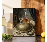 Globe Canvas Kitchen Wall Art, Vintage Classic Decanter Whisky N/a Ambra Opere d'arte da appendere alla parete Appartamento Soggiorno Camera da letto Colazione Angolo Decorazione 20x25 cm
