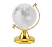 Globe Decor, Sfera di Cristallo Globe World Map Sfera di Cristallo Trasparente Terra Rotonda con Supporto in Metallo Decorazione per Scuola, Casa E Ufficio (Oro)
