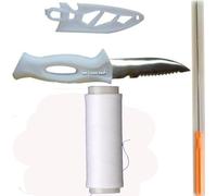 globe fishing Filo Elastico per Esche + ago infila sarde Pesce + Coltello sfilettatore Pesca Mare