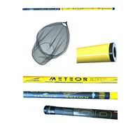 GLOBE FISHING Kit Guadino 3Mt Completo Manico + Testa Carbonio Pesca Mare Fiume Meteor