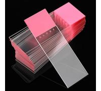 Globe Scientific Diamond White Glass Microscope Slides, 1380-50P, Pink Frosted, Ground Edges, 90° Corners, 25mm x 75mm, Pre-Cleaned, 72/Box, 1440/CS
