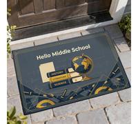 Globe - Zerbino educativo contemporaneo con libri matematici Back to Campus, antiscivolo, per casa, ufficio, esterno, interno, ingresso, decorazione, 73 x 43 cm