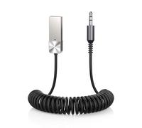 GLOBELEC Adattatore AUX a Bluetooth 5.3, ricevitore adattatore audio AUX USB 3,5 mm con microfono integrato per chiamate in vivavoce, ricevitore Bluetooth Plug and Play, compatibile con altoparlanti