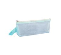 Globellapro 1 pz 23x10cm Mesh Pencil Case Trasparente Matita Sacchetto di Nylon Penna Sacchetto con Cerniera per Scuola Ufficio Forniture, Verde, Astuccio