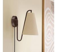 Globen Lighting Applique Lou, bronzo/bianco, Ø 14 cm, spina Globen Lighting