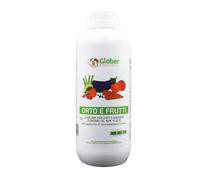 GLOBER Concime Orto e Frutti 1 litro - Azoto Fosforo Potassio e Microelementi Chelati - Carenze Nutritive Piante da Interno ed Esterno Ortaggi