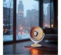 GLOBEX Stufa Alogena Apollo, Stufa a Parabola Elettrica Oscillante 1.000W, Diametro Parabola 46cm, 2 Livelli di Potenza, Tasto di Sicurezza Anti Ribaltamento, Timer Silenzioso 60 min