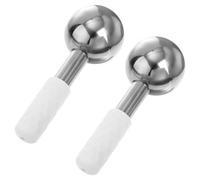 Globi di Ghiaccio per Viso in Acciaio Inox, Set 2 Pezzi | Massaggiatore per Occhi e Collo, Argento, Portatile, Aiuta la Circolazione e Attenua Linee Sottili Colore Casuale