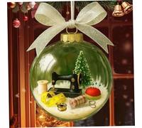 Globi di neve di Natale Palla di neve in plastica da 8, 1 cm con fiocco e decorazioni antiche per cucire. Ornamenti natalizi per la nonna, la mamma, gli amanti del cucito, decorazioni natalizie in col