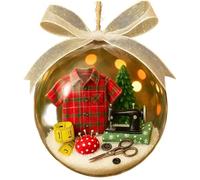 Globi di neve di Natale Palla di neve in plastica da 8 cm con fiocco e decorazioni antiche per cucire Ornamenti natalizi per nonna, mamma, amanti del cucito, bordeaux, decorazioni