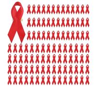 GLOBLELAND 100 pezzi nastri rossi in raso con spille di sicurezza per HIV/AIDS prevenzione DUI coscienza spilla per uomini e donne accessori per progetti di beneficenza