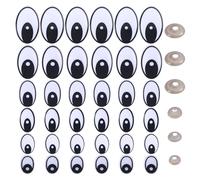 GLOBLELAND 140 Set 6 Misure di Occhi di Sicurezza Neri per Bambole in Plastica Occhi di Sicurezza Rotondi Fai da Te Accessori con Distanziatore per Bambole Fai da Te Orsi Burattini Animali di Peluche
