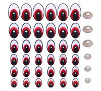 GLOBLELAND 140 set 6 misure di Occhi di Sicurezza Rossi per Bambole In Plastica Occhi di Sicurezza Rotondi Fai Da Te Accessori con Distanziatore per Bambole Fai Da Te Orsi Burattini Animali di Peluche