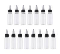 GLOBLELAND 15 flacone da Spremere da 30 ml con Tappo Nero A Spirale Bottiglie Trasparenti per Erogazione Bottiglia di Liquido Estruso in Plastica Bottiglie Rotonde Boston Naturali Bottiglie