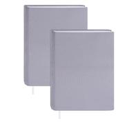 GLOBLELAND 2 copertine per libri in tessuto elastico grigio con nastro, 22,9 x 27,9 cm, lavabile, custodia protettiva per libri fino a 25,4 x 31,8 cm, protezione regolabile per quaderni, pianificatori