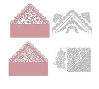 GLOBLELAND 2 Pezzi Fustella Pizzo Metallo Taglio Muore Angolo e Pizzo Taglio Muore Stencil Modello Fustelle per Stencil in Metallo per Carta Scrapbooking Decor