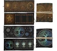 GLOBLELAND 2 Pz Sole e Luna Tarocchi Titolare di Carta Del Poliestere | Eyes Tree Magic Divination - Custodia grande per carte da gioco e tarocchi