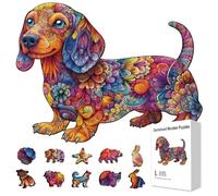 GLOBLELAND 200 pz puzzle In Legno A Forma di Bassotto per Adulti Divertimento Da 11.3x11.2 pollici con Mandalas Colorato puzzles Ideale Come Regalo di Compleanno per Adulti Prescolare