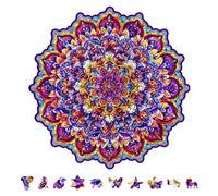 GLOBLELAND 200 pz puzzle in legno a forma di caleidoscopio per adulti puzzles per adulti 28x28 cm puzzles in legno a forma unica colorati per Natale Pasqua regali di compleanno giochi