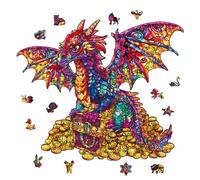 GLOBLELAND 200 pz Puzzle In Legno A Forma di Drago per Adulti 13x11 pollici Puzzles di Legno per Adulti Dalla Unica Puzzle Colorati A Forma di Animale Regali di Compleanno Giochi per Famiglie