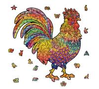 GLOBLELAND 200 pz Puzzle In Legno A Forma di Gallo per Adulti 11x12 pollici Puzzles di Legno A Forma di Animale Puzzle Colorati per Adulti Regali per Il Compleanno