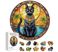 GLOBLELAND 200 pz puzzle In Legno A Forma di Gatto Egiziano per Adulti Da 11.2x11.2 pollici A Forma di Piramide Colorato e Unico per Regali di Compleanno Anniversario e Festività