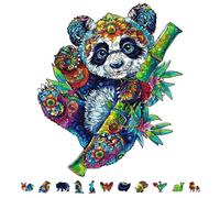 GLOBLELAND 200 pz Puzzle In Legno A Forma di Panda per Adulti 33x28cm Puzzles In Legno per Adulti Dalla Forma Unica Puzzle Colorati per Regali di Natale Pasqua Compleanno Giochi per Famiglie