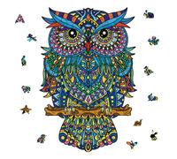 GLOBLELAND 200 pz Puzzle In Legno con Gufo per Adulti Puzzle con Animali Da 36x24.4 cm Puzzles di Legno Colorato per Adulti per Compleanno Natale Regali di Halloween