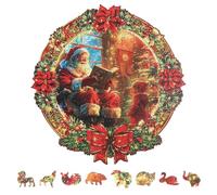 GLOBLELAND 200 pz puzzle in legno di Babbo Natale per adulti 270x280mm puzzle per adulti in legno colorato a forma di animale per regali di compleanno di Natale