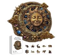 GLOBLELAND 200 pz puzzle in legno per Adulti con sole e luna per imparare i bambini da 11.22x13.31 pollici puzzles in legno per feste di compleanno e anniversario