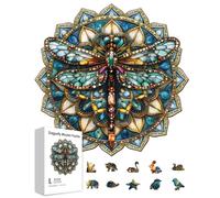GLOBLELAND 200 pz Puzzle in legno per Adulti smaltato a forma di libellula per bambini colorato regalo di compleanno per feste ideale per l'apprendimento prescolare
