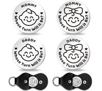 GLOBLELAND 2Pcs L'Amore di Padre e Madre Gettone Abbraccio Tascabile Regali A Lunga Distanza Gettone Abbraccio Inciso su Doppia Faccia Monete Ricordo con Portachiavi In Pelle PU per Amico di Famiglia