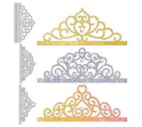 GLOBLELAND 3 Pz Principesse Corone Fustelle Metallo Queens Nobildonne Corone Die Cut Goffratura Stencil Modello per la Fabbricazione della Carta Decorazione per DIY Scrapbooking Album Craft