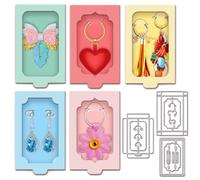 GLOBLELAND 3D Orecchini Display Cards Scatola Fustelle per Creazione di Carte Collana Portachiavi Carta Fustelle In Metallo Fustelle Modello Fai Da Te Scrapbooking Piccole Imprese Bracciale