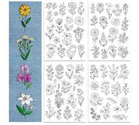 GLOBLELAND 4 fogli 63 pezzi di Stabilizzatore Idrosolubile A Forma di Fiore Singolo per Ricamo A Mano per Fai Da Te Cucito Ricamo Adesivo Stabilizzatori per Cucito A Mano Tessuti Non Tessuti