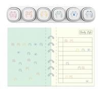 GLOBLELAND 6 mini timbri in plastica con espressione di gatto, 6 stili, per valutare gioia, rabbia, set di timbri per pianificare il dolore, la felicità, per disegnare, diari, artigianato, feste di