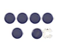GLOBLELAND 6 pezzi blu scuro ottone smaltato gemelli bottoni per donne uomini camicette piatto rotondo copertura bottoni kit per fai da te artigianato festa decorazione accessori abito