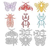 GLOBLELAND 6 Pz Insetti Fustelle Metallo Farfalle Falene Api Tagli Fustellati Goffratura Stencil Modello per Carta Creazione di Carte Decorazione Fai da Te Scrapbooking Album Decorazioni Artigianali