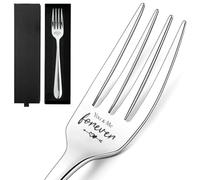 GLOBLELAND 8.2 pollice You&Me Forever Divertente Forchetta In Acciaio Inossidabile Inciso Forchette Da Dessert Forchetta Da Tavolo per Cena per Amici Famiglie Regali di Anniversario per Fidanzato