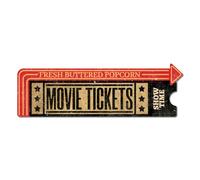 GLOBLELAND Biglietti per Il Cinema Targa in Metallo Vintage Decorativa da Parete per La Casa Ristorante Caffetteria Club Bar 27x8.7 cm / 10.6x3.4 pollici 0.1 cm di spessore