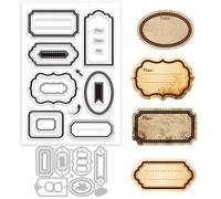 GLOBLELAND Cornice Etichette Stampaggio Trasparente Timbro E Stampaggio Metallo Ticket Trasparente Timbro Segnalibro Stampi Per La Produzione Carte Goffratura Scrapbooking