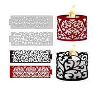 GLOBLELAND Cuore Candela Fustelle In Metallo Floreali Stencil per Realizzazione di Carte Strumento per Goffratura Scrapbooking Fai Da Te Album