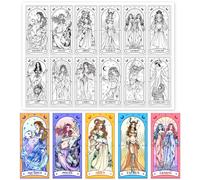 GLOBLELAND Dodici Segni Zodiacali Donna Timbri Trasparenti per Carte Creazione di Tarocchi Magici Sigilli Trasparenti In Silicone Timbri Trasparenti Da 11.69x8.27 Pollice per Scrapbooking Fai Da Te