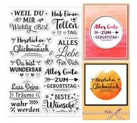 GLOBLELAND Fancy Sayings Timbri Trasparenti Tedeschi per Scrapbooking Fai Da Te Parola di Benedizione Tedesca Timbro Trasparente In Silicone Timbri Trasparenti Sigilli per Biglietti per Diario