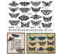 GLOBLELAND Farfalle Sereno Francobolli Falene Silicone Trasparente Timbro Trasparente Francobolli per Le Carte Che Fanno Fai da Te Scrapbooking Album di Foto Decorazione