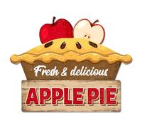 GLOBLELAND "Fresh And Delicious Apple Pie Targa in Metallo Vintage Targa retrò Poster Targhe in Metallo Decorative da Parete per La Cucina di Casa Ristorante Caffetteria Club Bar Decorazione